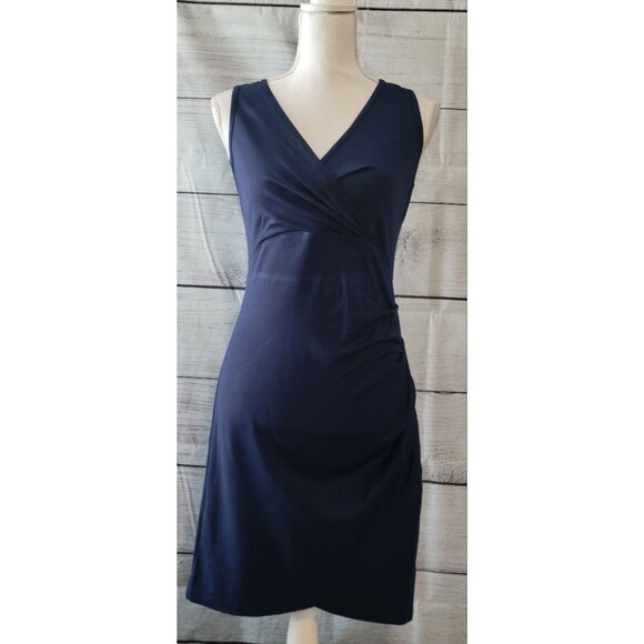 Laughido Cocktail Tank Sleeveless Wrap V Neck Ruched Bodycon Short Dress Sz S - Picture 3 of 5